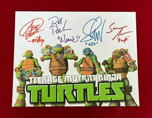 Teenage Mutant Ninja Turtles 2012 Title Card Cast-Signed- Autograph Reprints - Picture 1 of 6