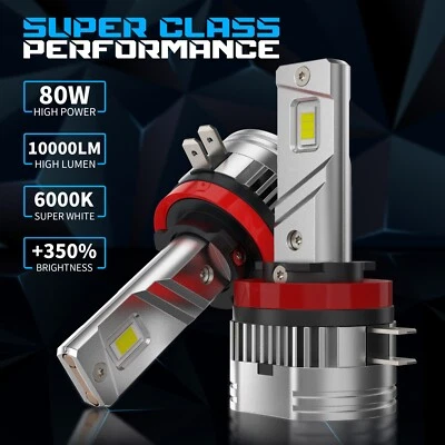 2X H11B LED Headlight Bulbs 6000K White Low Beam kit For KIA Forte 2011-2013 - Imagem 1 de 4