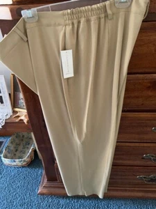 NWT Charter Club Woman Size 20 Khaki Ladies Slacks - elastic in waistline - Picture 1 of 6