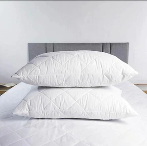 PAIR OF QUILTED PILLOWS - SUPER FIRM DELUXE - HOLLOWFIBRE FILLED - Picture 1 of 7
