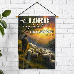 Bible Verse Garden Flag, The Lord is My Shepherd, Christian Quotes Religious - Picture 1 of 3