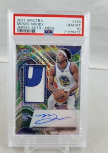2021 Panini Spectra Meta Moses Moody Rookie Patch Auto # /25 SP PSA 10 # 193 - Picture 1 of 2