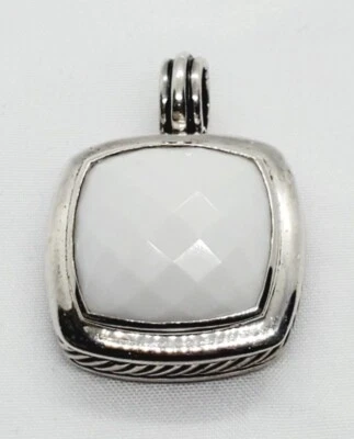 David Yurman White Agate Sterling Silver 925 Enhancer - Image 1 of 4