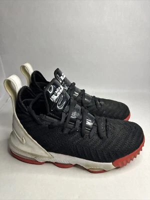 New Nike Lebron XVI 16 GS Bred Black White Red AQ2465 016 Size 5.5Y/Women's 7 - Image 1 of 4