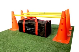 Agility Training Hürdentrainer Kit - 6 Kegel mit Löchern und 3 Stangen - Bild 1 von 2