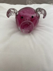 Large Pink Pig Glass Paperweight - Picture 1 of 4