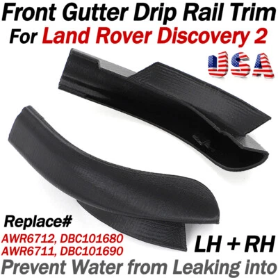 Acabados de esquina de riel de goteo de canal delantero izquierdo y derecho para Land Rover Discovery 2 Foto 1 de 4