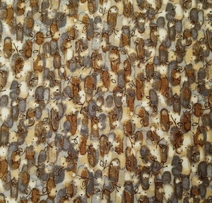 Mocha Meringue Michele D'Amore Marcus Brothers BTY Dark Floral Leaf on Tan - Picture 1 of 3