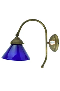 Messing Wandleuchte für den Innenbereich, Vintage Wandleuchte mit Glasschirm A33 - Bild 1 von 5