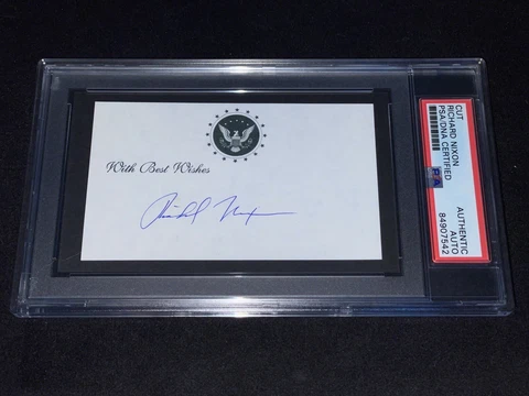 Richard Nixon Signed Cut PSA Slabbed COA 37th President United States Cover
