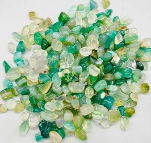 Agate, Green tumbled chips 8-12mm 1oz - Picture 1 of 1