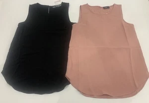 2x Ladies size 6 DOTTI Pink & Black Casual Poly Tops *NEW* RRP $59.90 - Bild 1 von 4