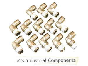 13 pcs PUSH TO CONNECT 1/4" Tube to 1/4" NPT Swivel Elbows Nickel Brass - Picture 1 of 3
