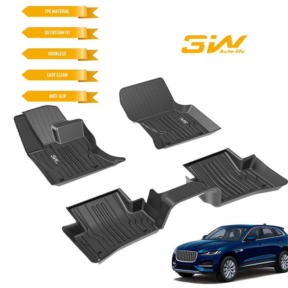 Alfombrillas antideslizantes 3W para Jaguar F-pace 2017-23 impermeables personalizadas para todo tipo de clima Foto 1 de 4