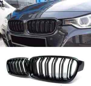 Gloss Black Front Kidney Bumper Grille Grills Pair for BMW F30 328i 335i 2012~16