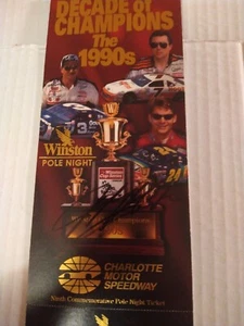 Charlotte Motor Speedway 9'th Commemorative Pole Night Ticket Featuring Jeff.. - Picture 1 of 2