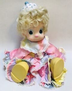 Precious Moments Clown Taffy Doll Pink Outfit Blonde Hair Hat And Yellow Shoes