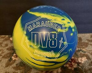 DV8 Marauder Madness Solid Core Bowling Ball- 16 Lbs. - Blue/ Neon Yellow  Solid