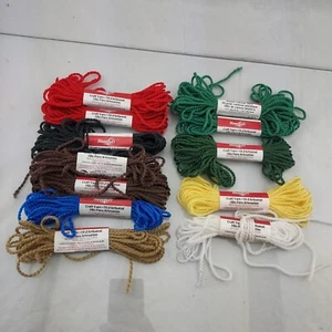 12X Lot Needloft Nylon Yarn 10 Yds Each Green Red Brown Yellow Blue White - Picture 1 of 7