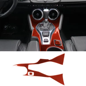Cubierta de panel portavasos consola central de fibra de carbono roja para Chevrolet Camaro 2016+ - Imagen 1 de 10