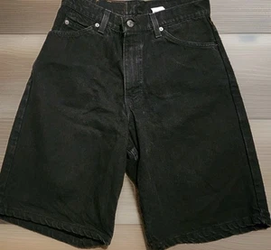 Vintage 90s Levi’s 560 Black Orange Tab Denim Shorts Jorts Size 30 Made In USA - Picture 1 of 10
