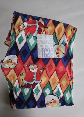 Leggings LuLaRoe TC2 arco-íris argila arlequim diamante Papai Noel luva de skate no gelo - Imagem 1 de 4
