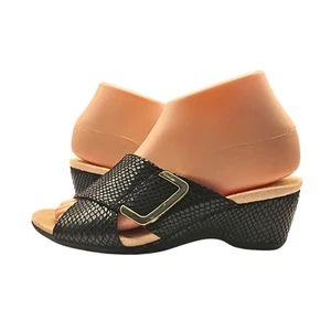 Karen Scott Womens Wedge Sandal Size 6 Snakeskin Faux Suede Comfort Cushion - Picture 1 of 7