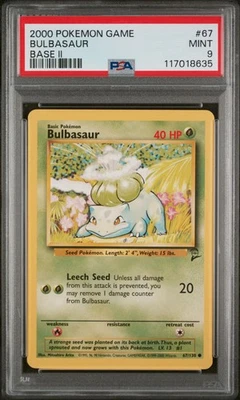 2000 Pokemon Base Set 2 Bulbasaur #67 /117018635 PSA 9 - Image 1 of 2