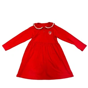 Girls Red Strawberry Cotton Long Sleeve Dress NWOT Size 7T - Picture 1 of 2