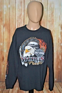 Harley Davidson Men 2008 Sturgis Black Hills 68th Rally Long Sleeve Shirt Sz L - Picture 1 of 13