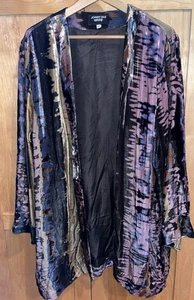 Kimono Jacke Johnny Was Gr. Large Samt Seide gefüttert lila blau gold künstlerisch Boho - Bild 1 von 6