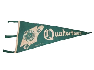 Quakertown High School 1947 Souvenir Flag Pennant PA Pennsylvania Green Felt (O) - Picture 1 of 6