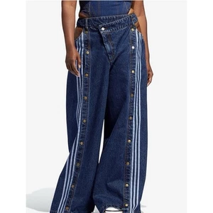 adidas Originals Damen Medium Ivy Park Denim Wide Leg Snap Pant H61716 NEU - Bild 1 von 13