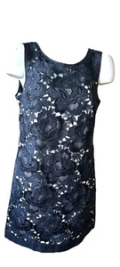 White House Black Market Damen Etui schwarz Spitze Overlay Sommerkleid Gr. 10 Line62 - Bild 1 von 4