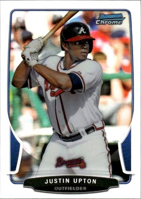 2013 Bowman Chrome Justin Upton #96 Refractors Atlanta Braves 25I - Image 1 of 2