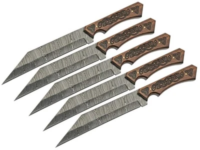 Lot of 5 Seax | Fixed-Blade Knife Damascus Steel Blade Anglo-Saxon Runic Druid - Image 1 of 4