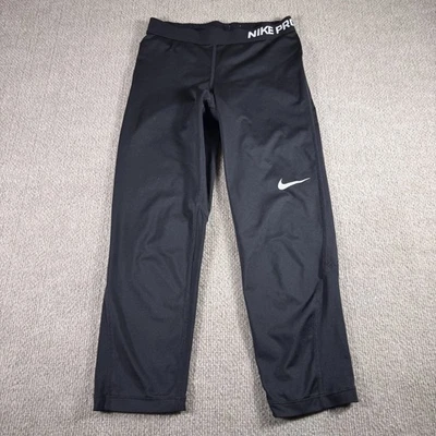 Nike Pro Dri-FIT Pants Small Black Compression Tights Swoosh Logo Athletic Gym - Image 1 of 4