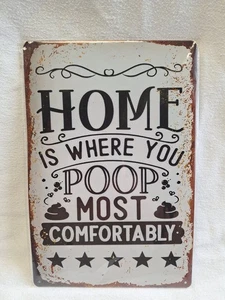 Blechschild lustig Badezimmer Metall Deko 11,5 x 7,5 NEU Home Is Where... - Bild 1 von 5