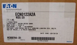 EATON CUTLER HAMMER ECN0122A2A 120V CN15GN2 45 Amp Size 2 Contactor Mods: S29 - Picture 1 of 5