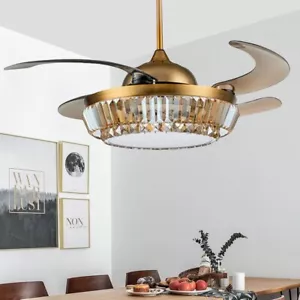 42" crystal invisible fan light with remote control for living room, dining room - Picture 1 of 5