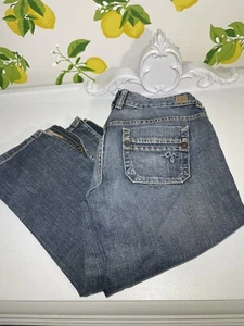 Guess Cropped Zippered Ankle Jeans Sz 28 Low Rise - Picture 1 of 6