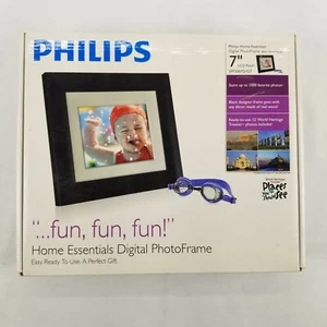 Philips Home Essentials Digital LCD Photo Frame 7 Inch Black Frame TESTED - Picture 1 of 4