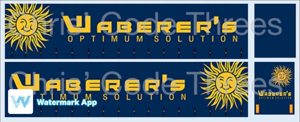 Code 3 Adhesive Vinyl Trailer Decal - Waberer’s - 1/50 1/64 1/76 1/87 1/148 - Image 1 of 1