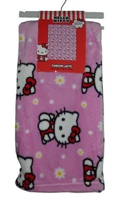 Hello Kitty Throw Blanket Mini Size Kids Pink Kitty 46 x 60 NWT - Picture 1 of 3