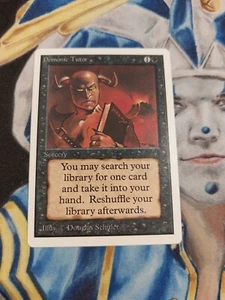 Demonic Tutor MTG Unlimited Uncommon Black Sorcery Slightly Played x1 GG4 - Picture 1 of 4