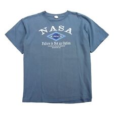 NASA Logo T Shirt Mens Large L Blue Vintage Johnson Space Center Crew Neck Tee