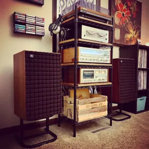 APARA™ Vintage Speaker Stands      Black Powder-Coated Steel      (One Pair) - Picture 1 of 12