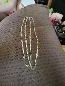 Vintage Monet Silvertone Link 34" Necklace - Picture 1 of 2