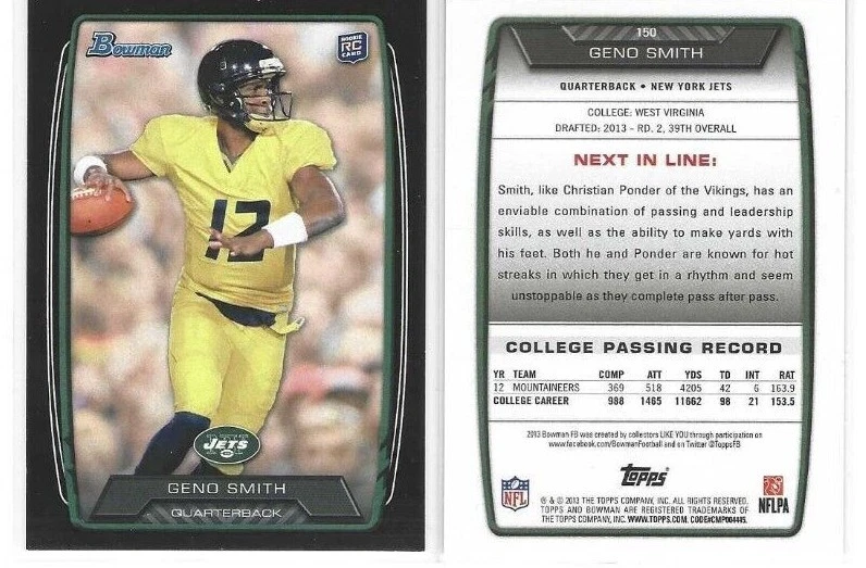 2013 Bowman Football Cards - Black Border Parallel - Finish Your Set! - Image 1 of 1