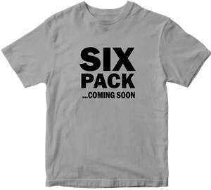 Six Pack Coming Soon T-shirt Gym Workout Body Fitness Abs Funny Slogan Gifts - Picture 1 of 14